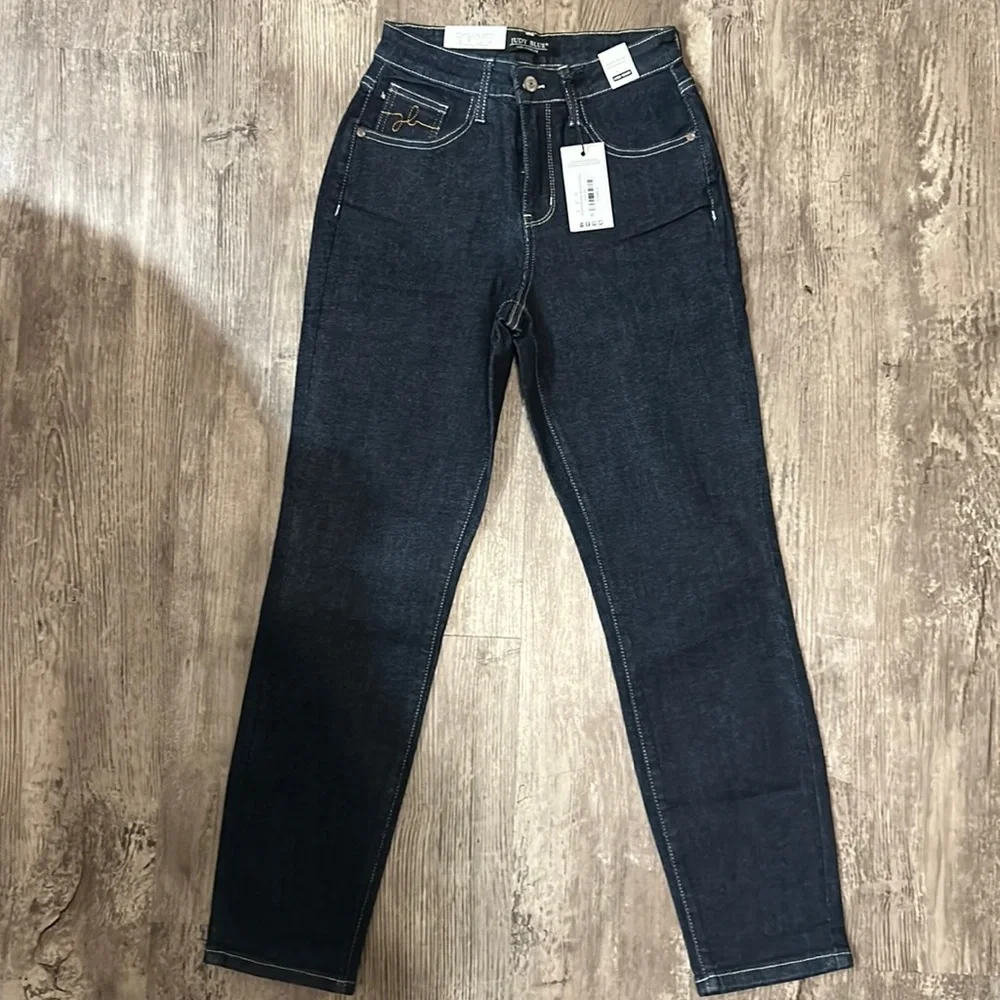 Judy Blue NWT Mom Jean fit- High Waist Style: JB88273 Color: Dark blue - Picture 1 of 2